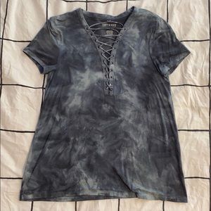 TIE DYE CRISS CROSS TOP